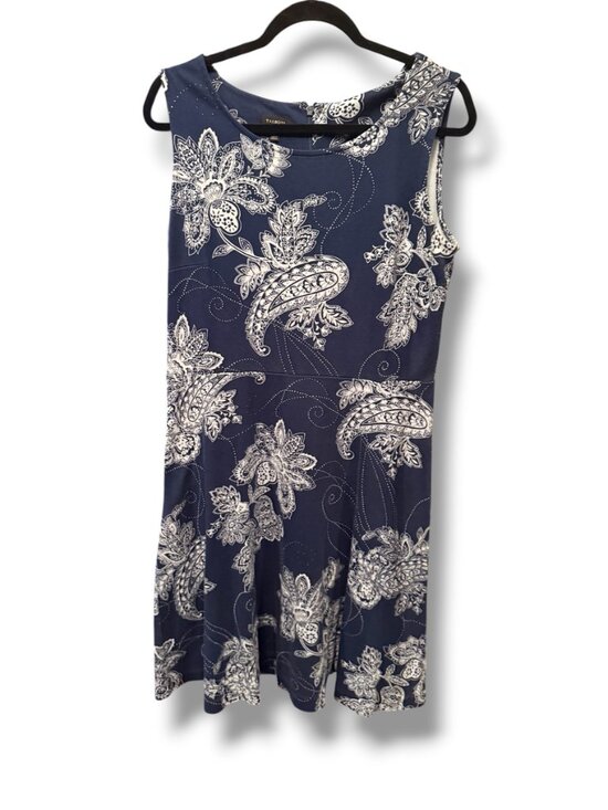 Talbots Dresses & Skirts - Talbots Edie Knit Fit & Flare Dress, Blue and White Paisley Size Medium